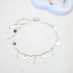 خلخال لون فضي من FJ مقاوم لتغير اللون كفالة سنتين ضد تغير اللون