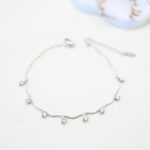 خلخال لون فضي من FJ مقاوم لتغير اللون كفالة سنتين ضد تغير اللون