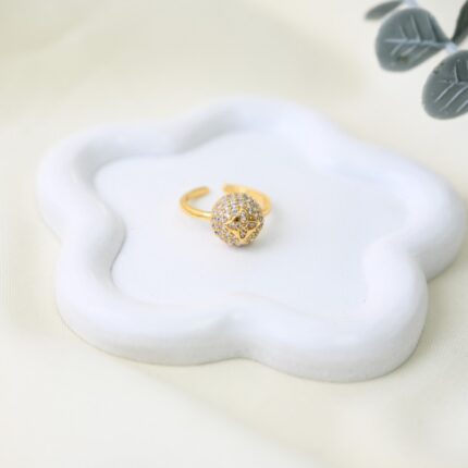 خاتم لون ذهبي من FJ مقاوم لتغير اللون كفالة سنتين ضد تغير اللون