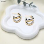 حلق لون ذهبي و اسود من FJ مقاوم لتغير اللون كفالة سنتين ضد تغير اللون