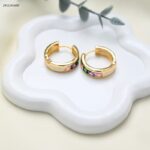 حلق لون ذهبي و ابيض من FJ مقاوم لتغير اللون كفالة سنتين ضد تغير اللون