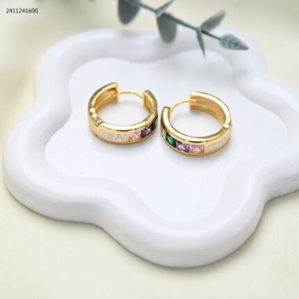 حلق لون ذهبي و ابيض من FJ مقاوم لتغير اللون كفالة سنتين ضد تغير اللون