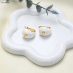 حلق لون ذهبي و ابيض من FJ مقاوم لتغير اللون كفالة سنتين ضد تغير اللون