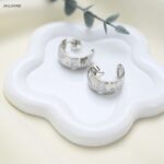 حلق دائري لون فضي من FJ مقاوم لتغير اللون كفالة سنتين ضد تغير اللون