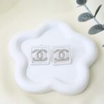 حلق مربع الشكل لون فضي من FJ مقاوم لتغير اللون كفالة سنتين ضد تغير اللون