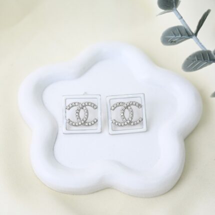 حلق مربع الشكل لون فضي من FJ مقاوم لتغير اللون كفالة سنتين ضد تغير اللون