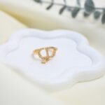 خاتم لون ذهبي من FJ مقاوم لتغير اللون كفالة سنتين ضد تغير اللون