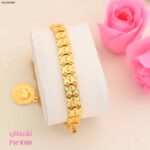 سوار بلدي للأطفال مع ليرة لون ذهبي من FJ مقاوم لتغير اللون كفالة سنتين ضد تغير اللون