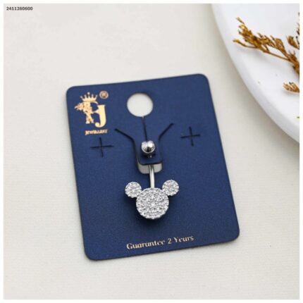 حلق سرة لون فضي من FJ مقاوم لتغير اللون كفالة سنتين ضد تغير اللون