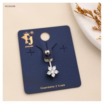 حلق سرة لون فضي من FJ مقاوم لتغير اللون كفالة سنتين ضد تغير اللون