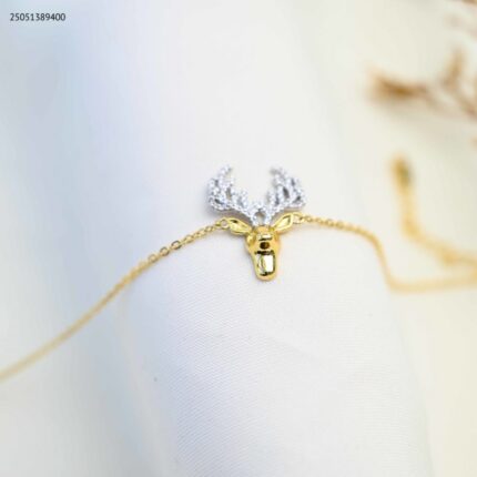 سوار قرن الغزال زركون لون ذهبي من FJ مقاوم لتغير اللون كفالة سنتين ضد تغير اللون