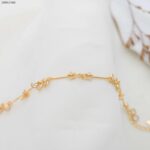 خلخال مع خرز لون ذهبي من FJ مقاوم لتغير اللون كفالة سنتين ضد تغير اللون