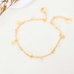 خلخال مع خرز لون ذهبي من FJ مقاوم لتغير اللون كفالة سنتين ضد تغير اللون