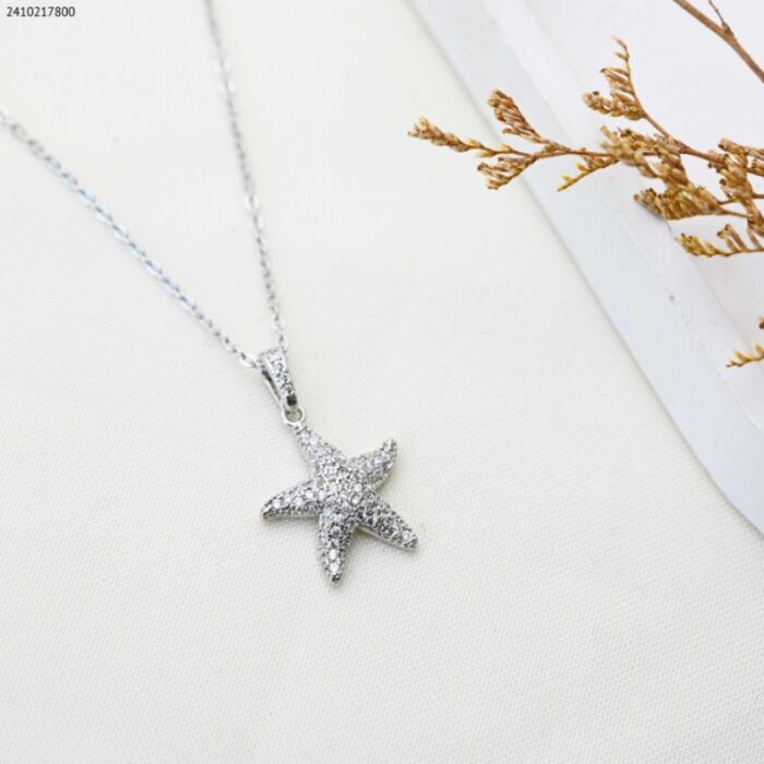 103386398_687ba6e6e6218 سلسال شكل نجمة لون فضي من FJ مقاوم لتغير اللون كفالة سنتين ضد تغير اللون - الصورة 1