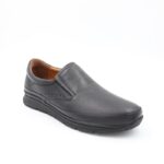 ⁦حذاء كاجوال طبي جلد بدون رباط للرجال لون أسود⁩ - الصورة ⁦4⁩