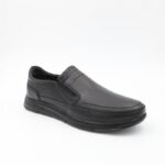 ⁦حذاء كاجوال طبي جلد بدون رباط للرجال لون أسود⁩ - الصورة ⁦2⁩