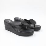 بابوج ستاتي بكعب تصميم اصبع لون أسود