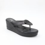 ⁦بابوج ستاتي بكعب تصميم اصبع لون أسود⁩ - الصورة ⁦2⁩