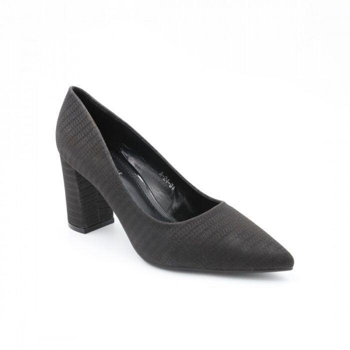 ⁦كندرة بكعب عالي للنساء لون أسود⁩ - الصورة ⁦2⁩