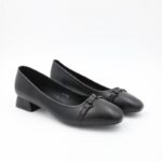 ⁦كندرة جلد كعب للنساء لون أسود⁩ - الصورة ⁦5⁩