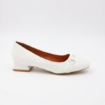 ⁦كندرة جلد كعب للنساء لون أبيض⁩ - الصورة ⁦2⁩