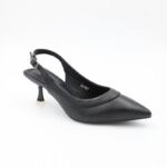 ⁦كندرة جلد كعب مسمار للنساء لون أسود⁩ - الصورة ⁦4⁩