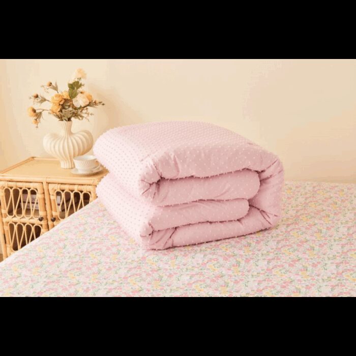 ⁦طقم سرير صيفي ميكروفيبر 5 قطع حجم مفرد ونص لون زهري⁩ - الصورة ⁦5⁩