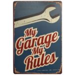 ديكور لوحة معدنية - My Garage My Rules