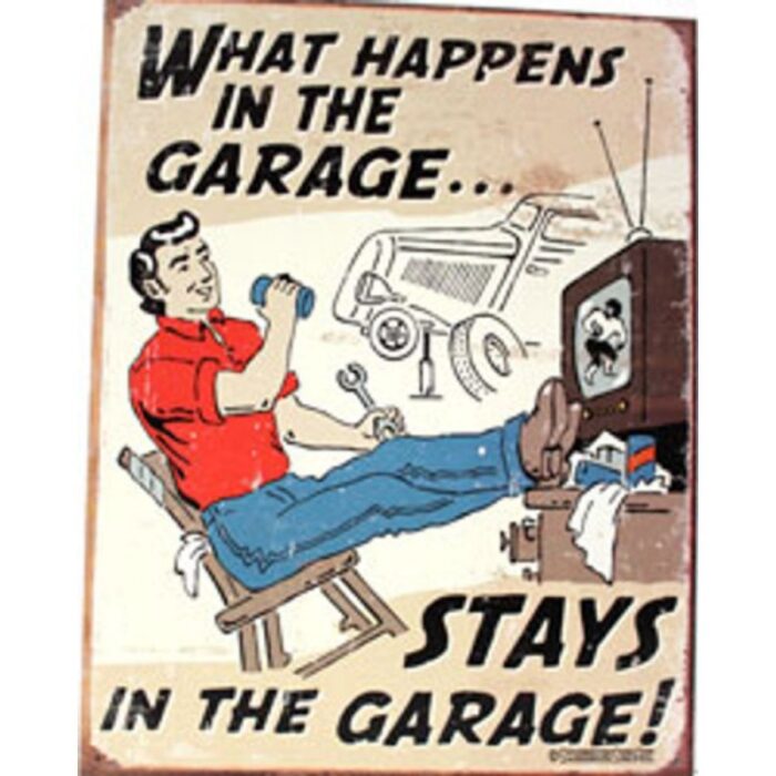 ⁦ديكور لوحة معدنية - What Happens in The Garage⁩ - الصورة ⁦2⁩
