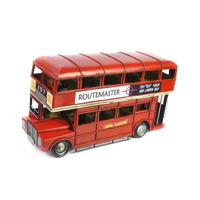 ⁦ديكور باص لندن معدني طابقين لون أحمر - Dongyang⁩ - الصورة ⁦1⁩