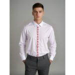 قميص رسمي باكمام طويلة للرجال لون أبيض