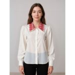 قميص مطرز للنساء لون أبيض