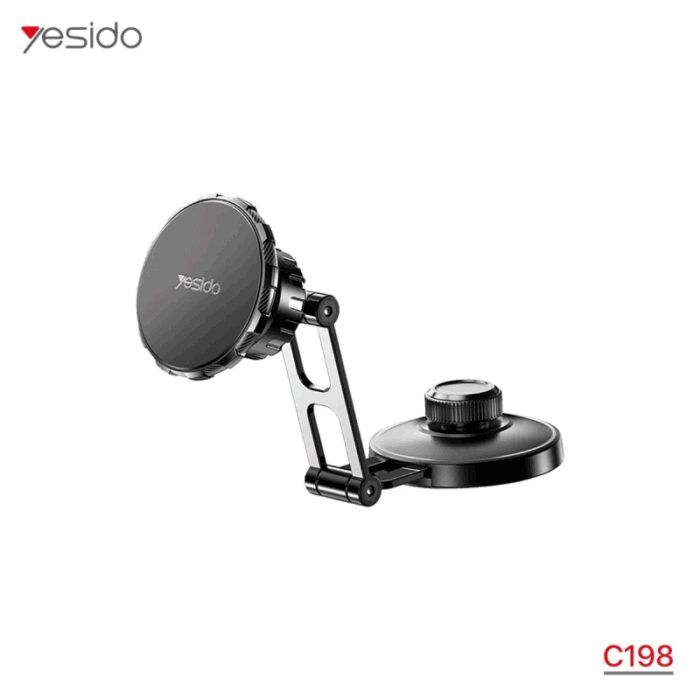 ⁦yesido magnet holder c198 حامل جوال مغناطيسي مصمم من فصالات معدنية انيقة يثبت على شاشة السيارة او على تابلو السيارة⁩ - الصورة ⁦2⁩