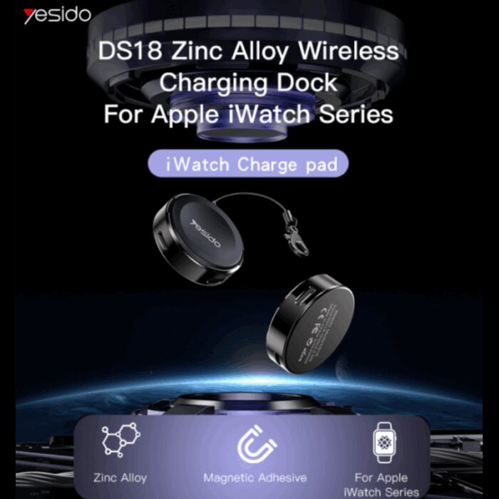 ⁦yesido watch charger ds18 شاحن لاسلكي مغناطيسي للساعات الذكية يشحن بجودة رائعة⁩ - الصورة ⁦2⁩