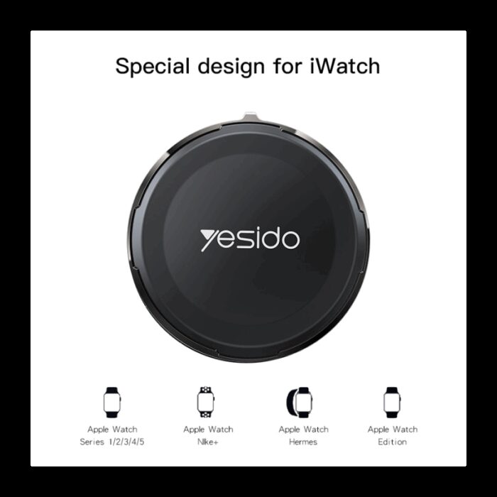 ⁦yesido watch charger ds18 شاحن لاسلكي مغناطيسي للساعات الذكية يشحن بجودة رائعة⁩ - الصورة ⁦3⁩