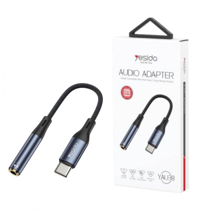 ⁦yesido audio adapter yau38 تحويلة اوكس الى تايب سي⁩ - الصورة ⁦3⁩