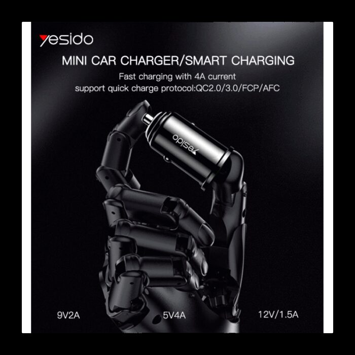 ⁦yesido super quick charging y38 عظمة شحن سريع للسيارة مدخل يو اس بي⁩ - الصورة ⁦2⁩