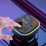 ⁦earldom m84 wireless fm car kit قطعة سبيكر وشحن سريع للسيارة⁩ - الصورة ⁦6⁩