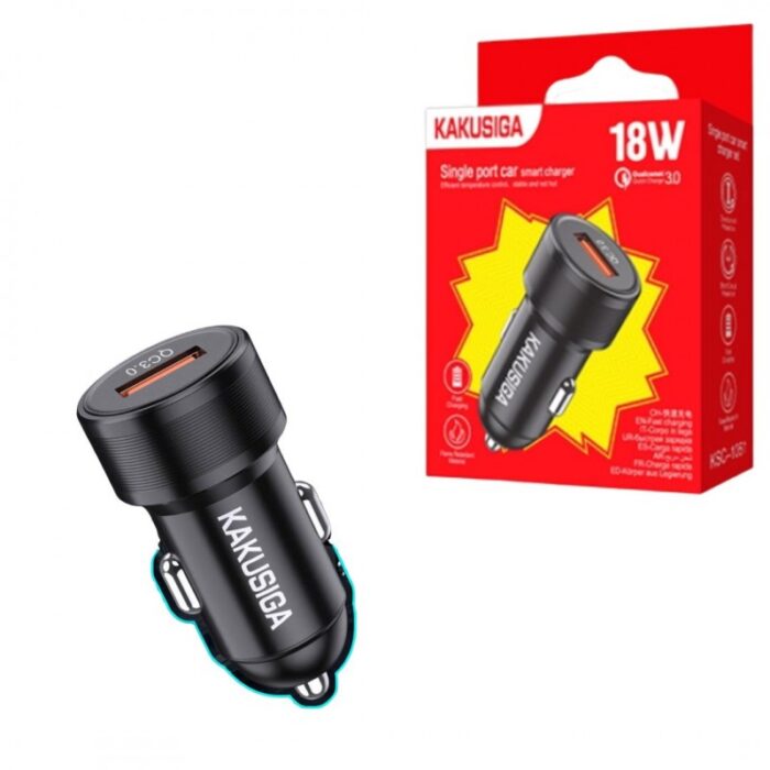 103386589_6878e2926407f عظمة شحن سريع للسيارة مدخل يو اس بي 18 واط ماركة كاكوسيجا العالمية - الصورة 1