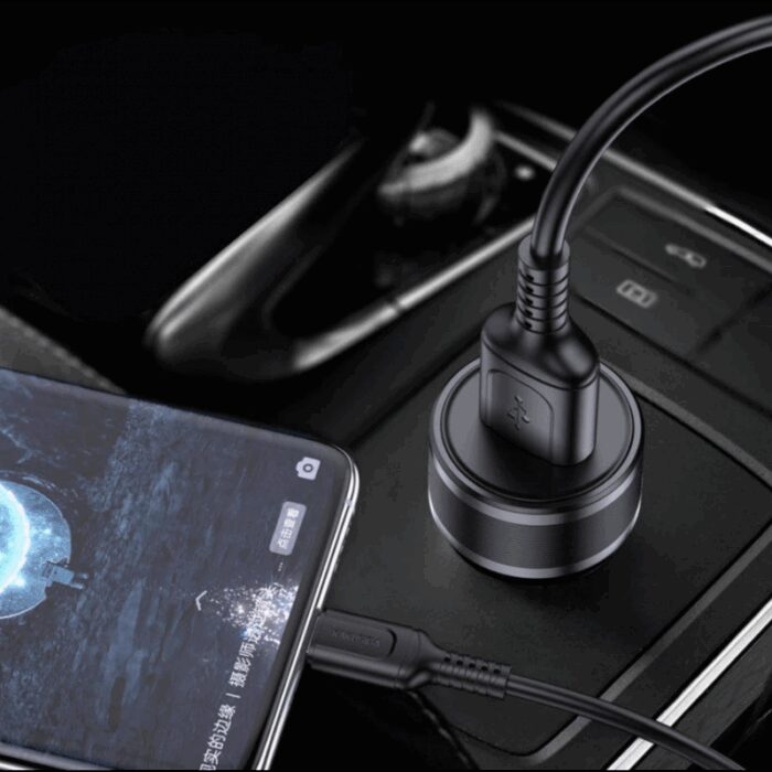 ⁦شاحن للجوال داخل السيارة عظمة شحن سريع مدخل يو اس بي + وصلة تايب سي 18 واط ماركة كاكوسيجا العالمية⁩ - الصورة ⁦3⁩