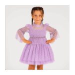 فستان للأطفال لون بنفسجي