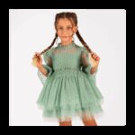 فستان للأطفال لون أخضر