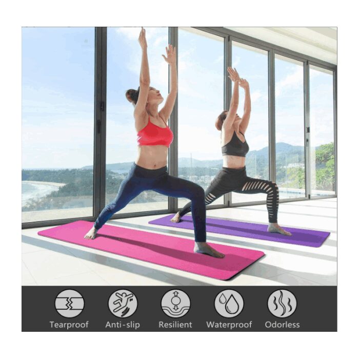 ⁦سجادة رياضة ويوغا لون زهري⁩ - الصورة ⁦2⁩