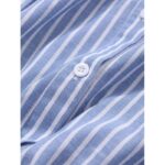 فستان صيفي طويل مخطط بالطول لون أزرق و أبيض