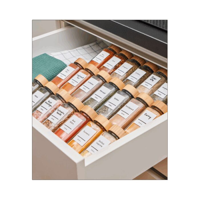 ⁦علب بهارات زجاج 12 قطعة⁩ - الصورة ⁦4⁩