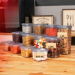 ⁦طقم بقوليات تركي 12 قطعة مربع مع هدية 100 ملصق لجميع انواع البهارات والبقوليات⁩ - الصورة ⁦2⁩