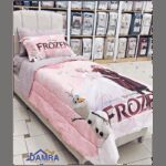 طقم لحاف صيفي (4 قطع) بتصميم فروزن حجم مفرد للأطفال لون زهري