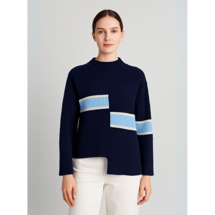 103386677_688a09e10552a بلوزة صوف للنساء لون كحلي و أزرق - الصورة 1