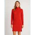 بلوزة طويلة للنساء لون أحمر