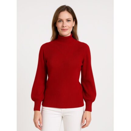 بلوزة صوف للنساء لون أحمر